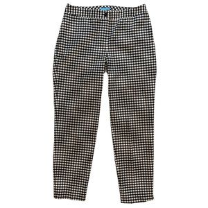 J. McLaughlin Classic Ankle Pants Black White Gingham Plaid